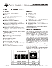 WEDPND16M72S-200BC datasheet: 200MHz; 2.5V power supply; 16M x 72 DDR SDRAM WEDPND16M72S-200BC