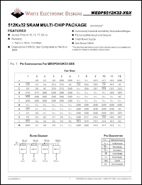 WEDPS512K32-15BC datasheet: 15ns; 5V power supply; 512K x 32 SRAM multi-chip package WEDPS512K32-15BC