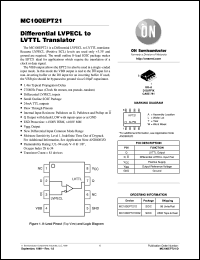 MC100EPT21DR2 datasheet: Differential LVPECL to LVTTL Translator MC100EPT21DR2