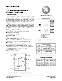 MC100EPT26D datasheet: 1:2 Fanout Differential LVPECL to LVTTL Translator MC100EPT26D