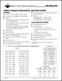 WSF128K16-72H1CA datasheet: 72ns; 5V power supply; 128K x 16 SRAM/flash module, SMD 5962-96900 WSF128K16-72H1CA