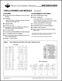 WSF128K32-27H2MA datasheet: 5V power supply; 128K x 32 SRAM/flash module WSF128K32-27H2MA