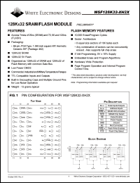 WSF128K32-27H2I datasheet: 5V power supply; 128K x 32 SRAM/flash module WSF128K32-27H2I