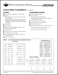 WSF512K32-27H2MA datasheet: 25ns SRAM and 70ns FLASH; 5V power supply; 512K x 32 SRAM/flash module WSF512K32-27H2MA