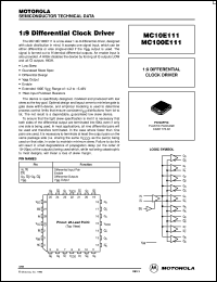 MC100E111FN datasheet: 1:9 Differential Clock Driver MC100E111FN