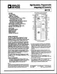AD1170 datasheet: High resolution, programmable integrating A/D converter. For data acquisition systems, scientific instruments, medical instruments AD1170
