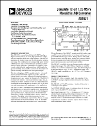 AD1671JQ datasheet: 0.5-6.5V; complete 12-bit 1.25 MSPS monolithic A/D converter AD1671JQ