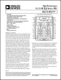 AD1879JD datasheet: 0-13.2V; high performance 16/18-bit stereo ADC. For digital tape recorders, professional, DCC and DAT, A/V digital amplifiers, CD-R, sound reinforcement AD1879JD