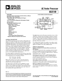 AD2S100AP datasheet: 0.3-7V; AC vector processor AD2S100AP