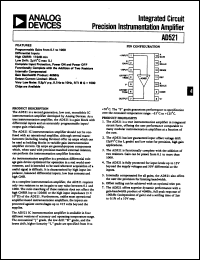 AD521JD datasheet: Integrated circuit precision instrumentation amplifier AD521JD