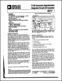 AD572AD datasheet: 12-bit successive approximation integrated circuit A/D converter AD572AD