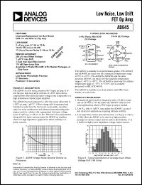 AD645BH datasheet: 18V; 500-750mW; low noise, low drift FET operational amplifier. For low noise photodiode preamps, CT scanners, precision I-V converters AD645BH