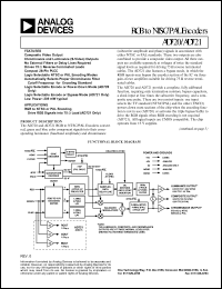 AD721JP datasheet: 6V; 600mW; RGB to NTSC/PAL encoder. For RGB to NTSC or PAL encoding drive RGB signals into 75 OHm load (ad712 only) AD721JP