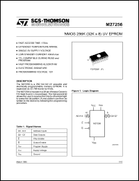 M27256-3F6 datasheet: NMOS 256K (32K x 8) UV EPROM, 300ns M27256-3F6