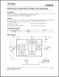 U6081B datasheet: PWM power control with low duty cycle switch off U6081B