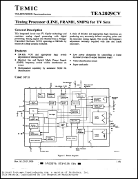 TEA2029CV datasheet: Timing processor (line, frame, SMPS) for TV sets TEA2029CV