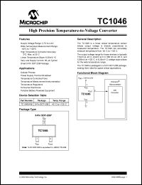 TC1046VNB datasheet: High precision temperature-to-voltage converter TC1046VNB