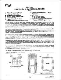 M27256-25 datasheet: 256K (32 x 8) UV erasable PROM, 250ns M27256-25