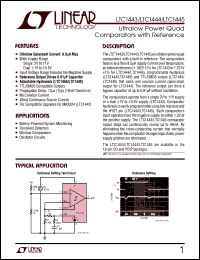 LTC1443CN datasheet: Ultralow power quad comparators with reference LTC1443CN