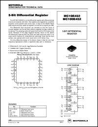 MC10E452FN datasheet: 5-Bit D Reg Diff D Clk and Q MC10E452FN