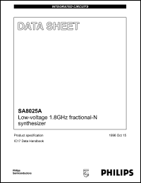 SA8025ADK datasheet: 1.8 GHz low-voltage fractional-N synthesizer. SA8025ADK