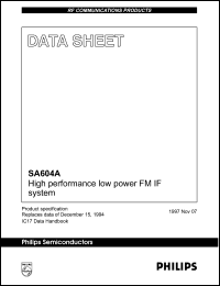 SA604AD datasheet: High performance low power FM IF system. SA604AD