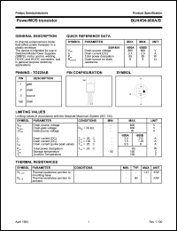 BUK454-800A datasheet: PowerMOS transistor. Drain-source voltage 800 V. Drain current(DC) 2.4 A. BUK454-800A