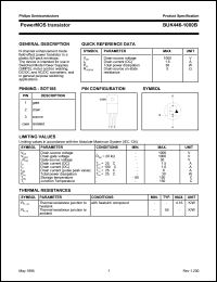 BUK446-1000B datasheet: PowerMOS transistor. Drain-source voltage 1000 V. Drain current(DC) 1.5 A. BUK446-1000B