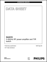 SA2410 datasheet: 2.45 GHz RF power amplifier and T/R switch. SA2410