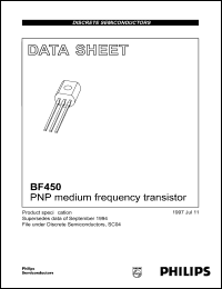 BF450 datasheet: PNP medium frequency transistor. BF450
