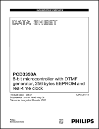 PCD3350AH datasheet: 8-bit microcontroller with DTMF generator, 256 bytes EEPROM and real-time clock. PCD3350AH