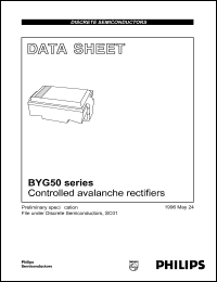 BYG50J datasheet: Controlled avalanche rectifier. Repetitive peak reverse voltage 600 V. BYG50J