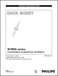 BYM56E datasheet: Controlled avalanche rectifier. Repetitive peak reverse voltage 1000 V. BYM56E