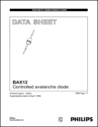 BAX12 datasheet: Controlled avalanche diode. Repetitive peak reverse voltage 90 V. BAX12