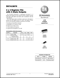 SN74LS670D datasheet: 4 x 4 Register File With 3-State Outputs SN74LS670D