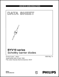 BYV10-30 datasheet: Schottky barrier diode. Repetitive peak reverse voltage 30 V. BYV10-30