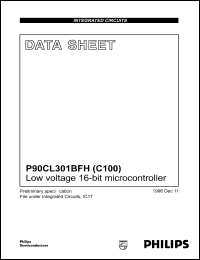 P90CL301BFH datasheet: Low voltage 16-bit microcontroller. P90CL301BFH