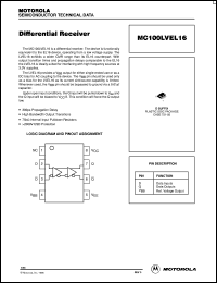 MC100LVEL16DR2 datasheet: Differential Receiver MC100LVEL16DR2