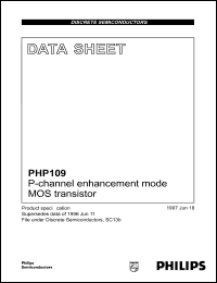 PHP109 datasheet: P-channel enhancement mode MOS transistor. PHP109