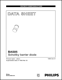 BAS85 datasheet: Schottky barrier diode. BAS85