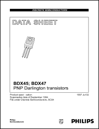 BDX45 datasheet: PNP Darlington transistor. BDX45