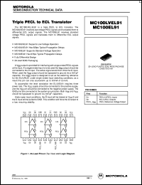 MC100LVEL91DWR2 datasheet: Triple PECL to ECL Translator MC100LVEL91DWR2