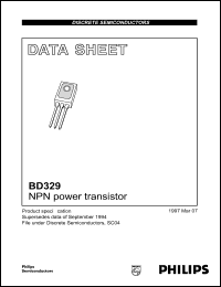 BD329 datasheet: NPN power transistor. BD329
