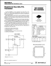 MC100H605FN datasheet: Registered Hex ECL/TTL Translator MC100H605FN