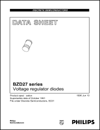 BZD27-C6V8 datasheet: Voltage regulator diode. Working voltage (nom) 6.8 V. BZD27-C6V8