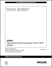SA605N datasheet: High performance low power mixer FM IF system. SA605N