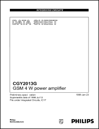 CGY2013G datasheet: GSM 4 W power amplifier. CGY2013G