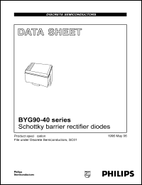 BYG90-40 datasheet: Schottky barrier rectifier diode. BYG90-40