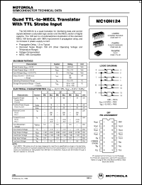 MC10H124L datasheet: Quad TTL-to-MECL Translator With TTL Strobe Input MC10H124L