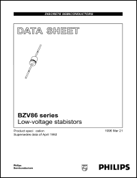 BZV86-2V0 datasheet: Low-voltage stabistor. Continuous forward current 150 mA. BZV86-2V0